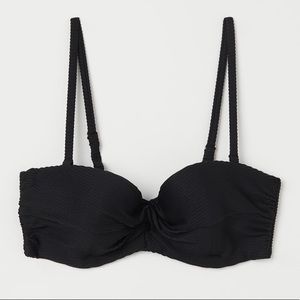 H&M balconette bikini top black 36D NWT